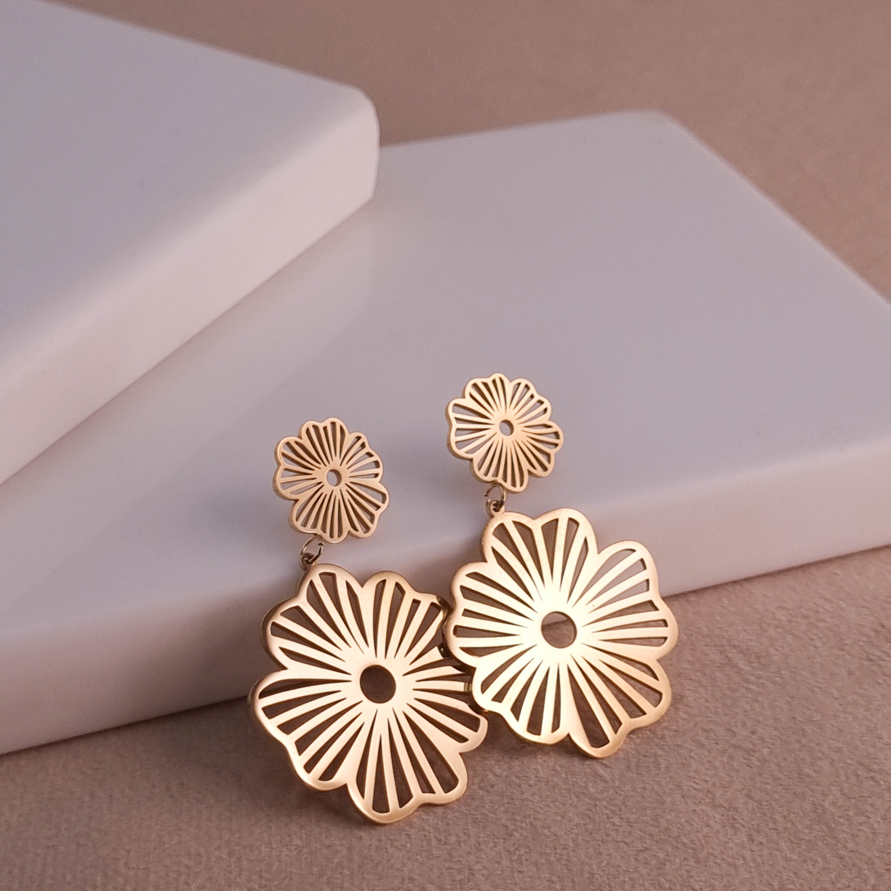 Golden Bloom Statement Earrings