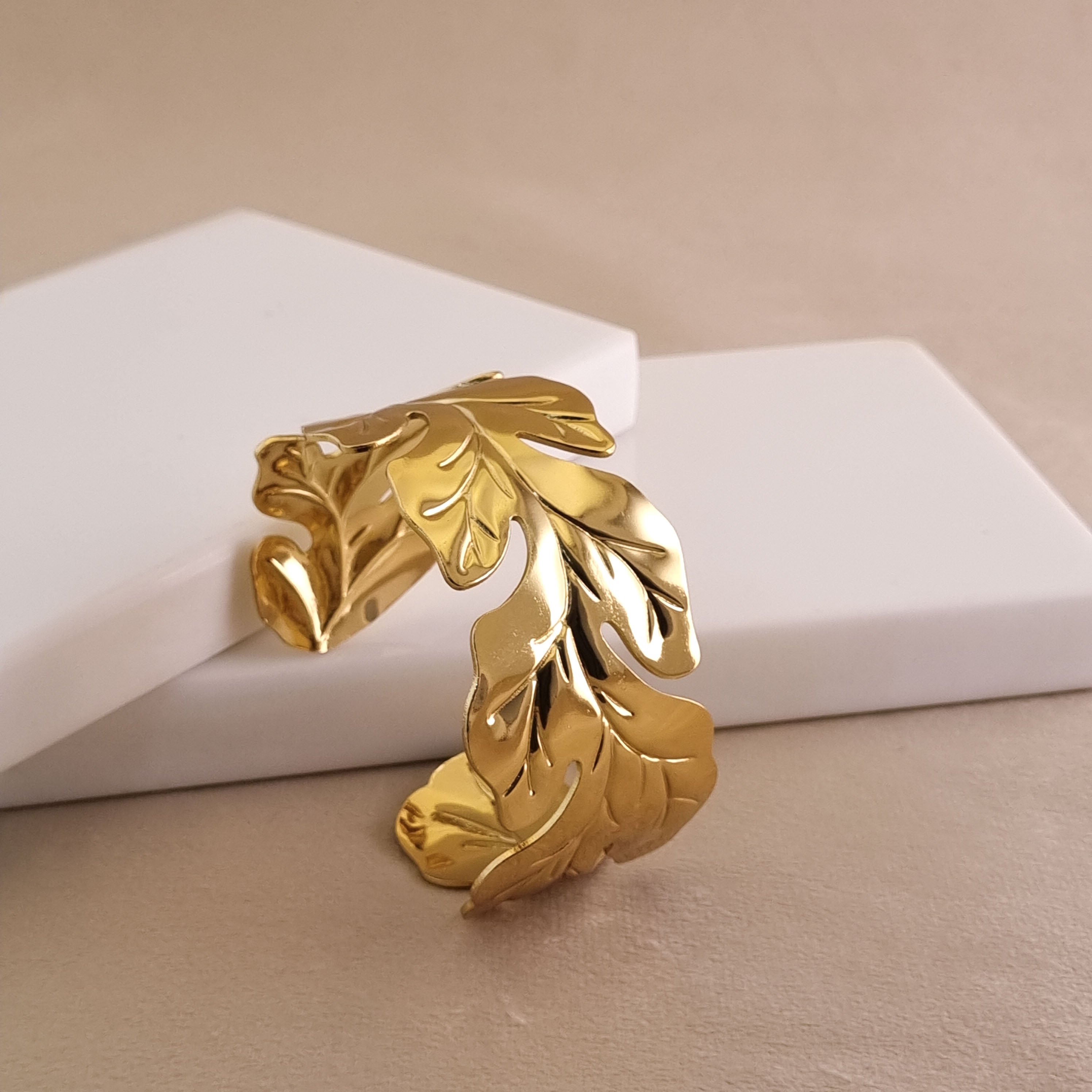 Golden Olive Leaf Cuff