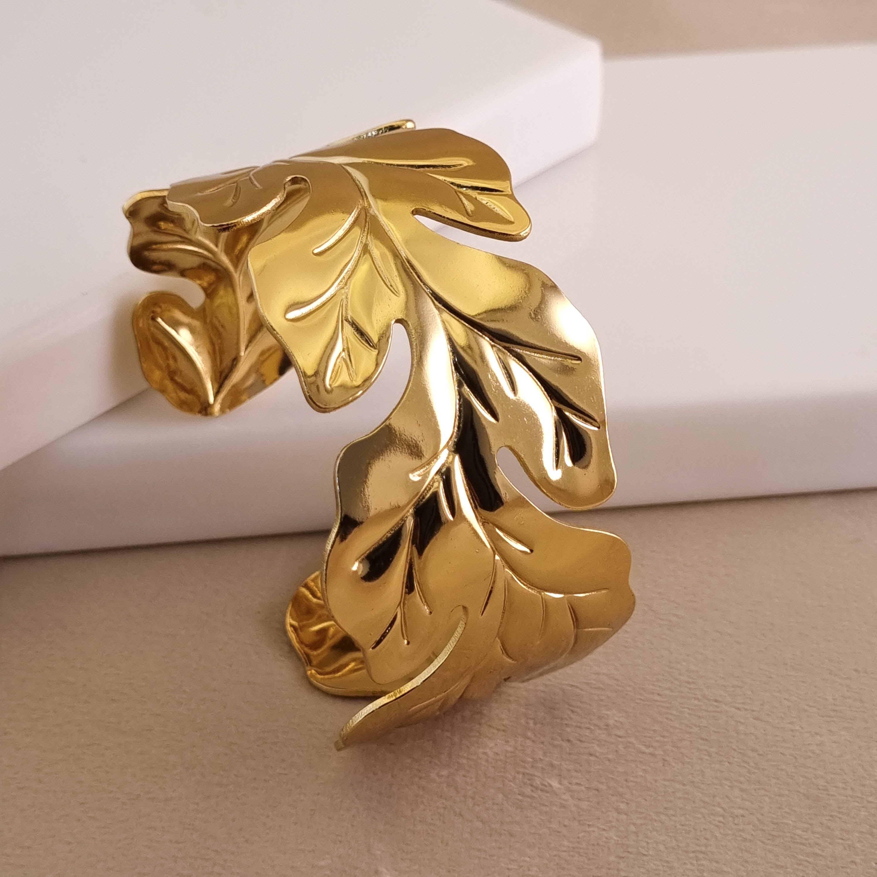 Golden Olive Leaf Cuff