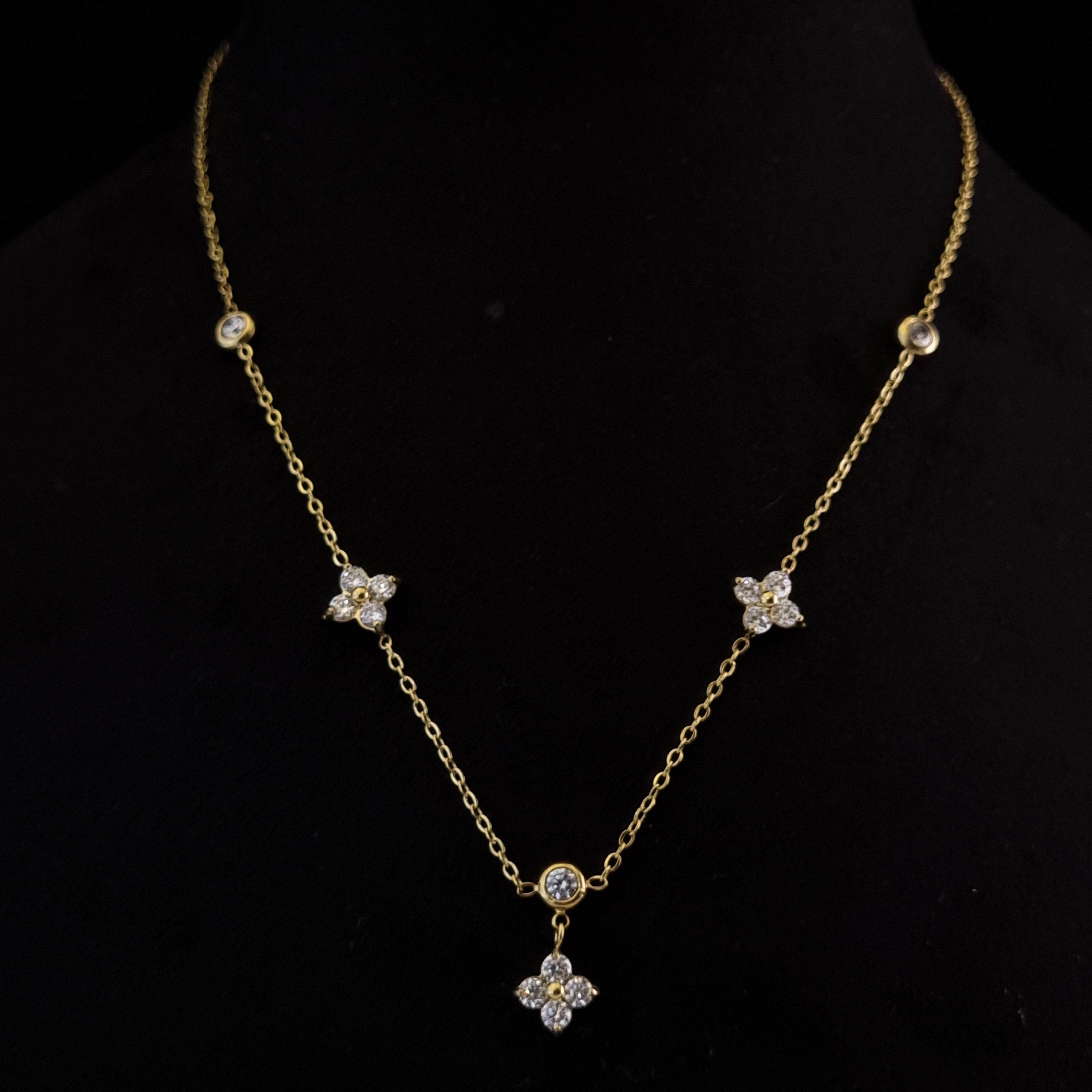 Celestial Clover Drop Necklace