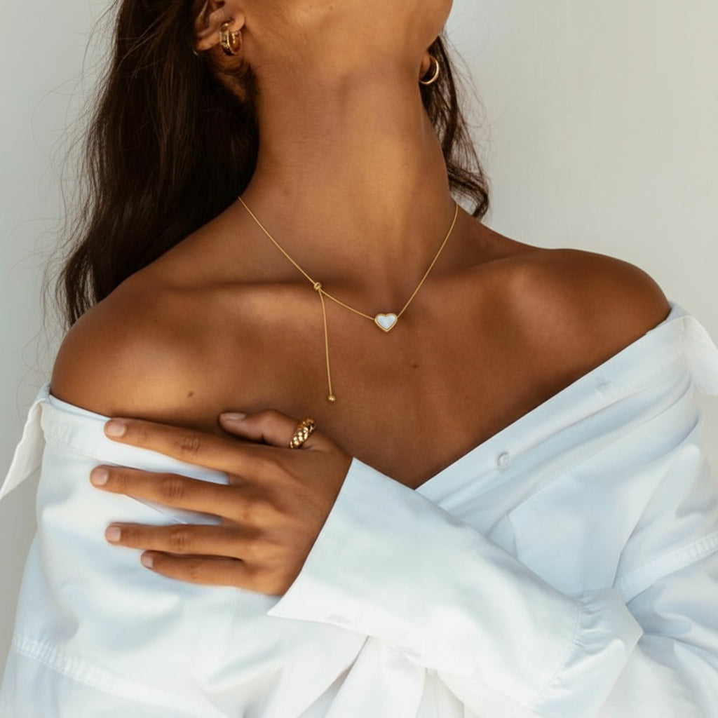 Serene Heart Lariat Necklace