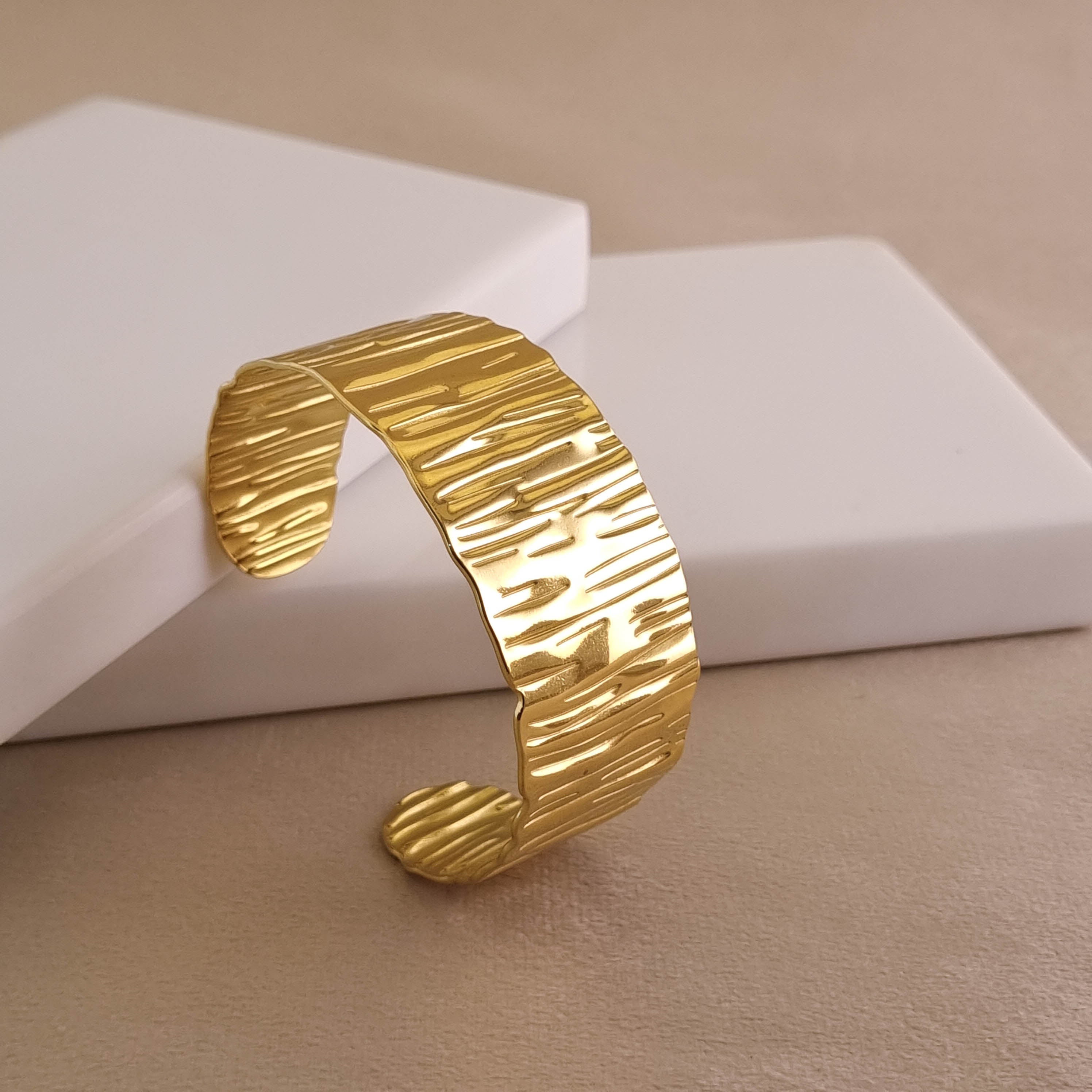 Sculptural Etched Cuff