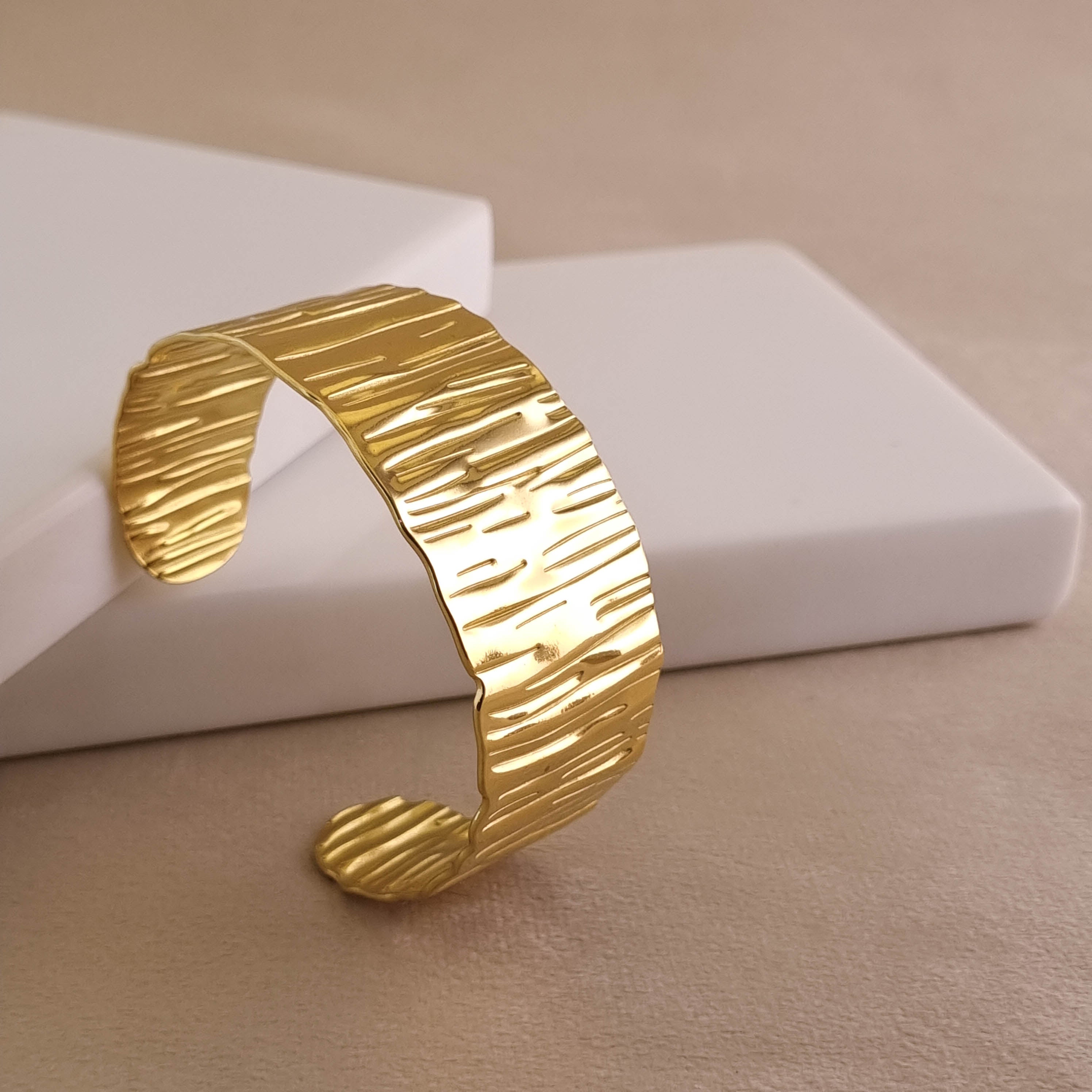 Sculptural Etched Cuff