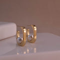 Aurum Crescent Hoops Earrings