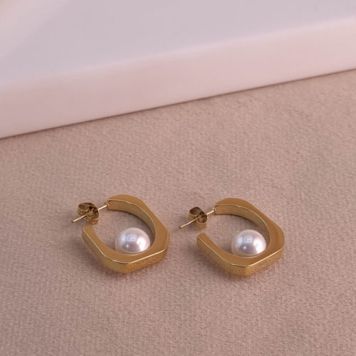 Aurum Crescent Hoops Earrings