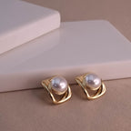 Golden Pearl Accent Earrings