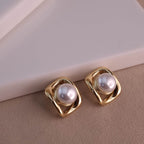Golden Pearl Accent Earrings