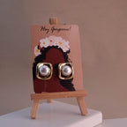 Golden Pearl Accent Earrings