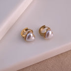 Golden Heart Huggie Earrings