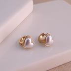 Golden Heart Huggie Earrings