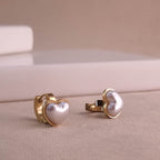 Golden Heart Huggie Earrings