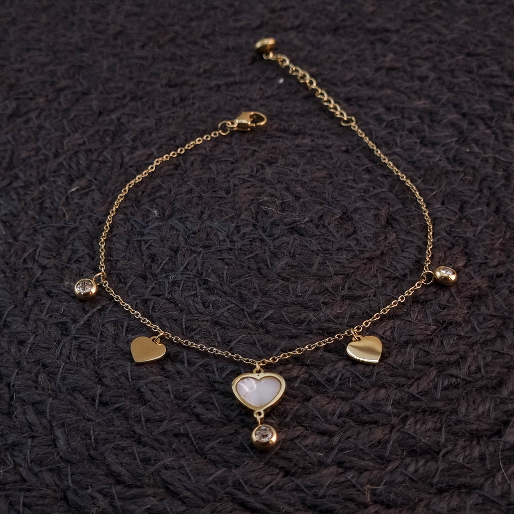 Heart Cascade Anklet