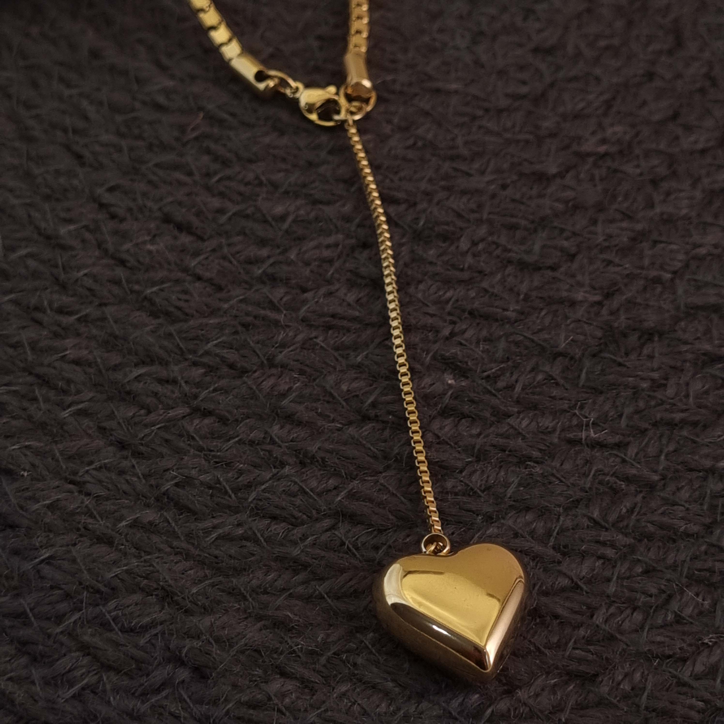 Timeless Love: The Gold Heart Drop Necklace