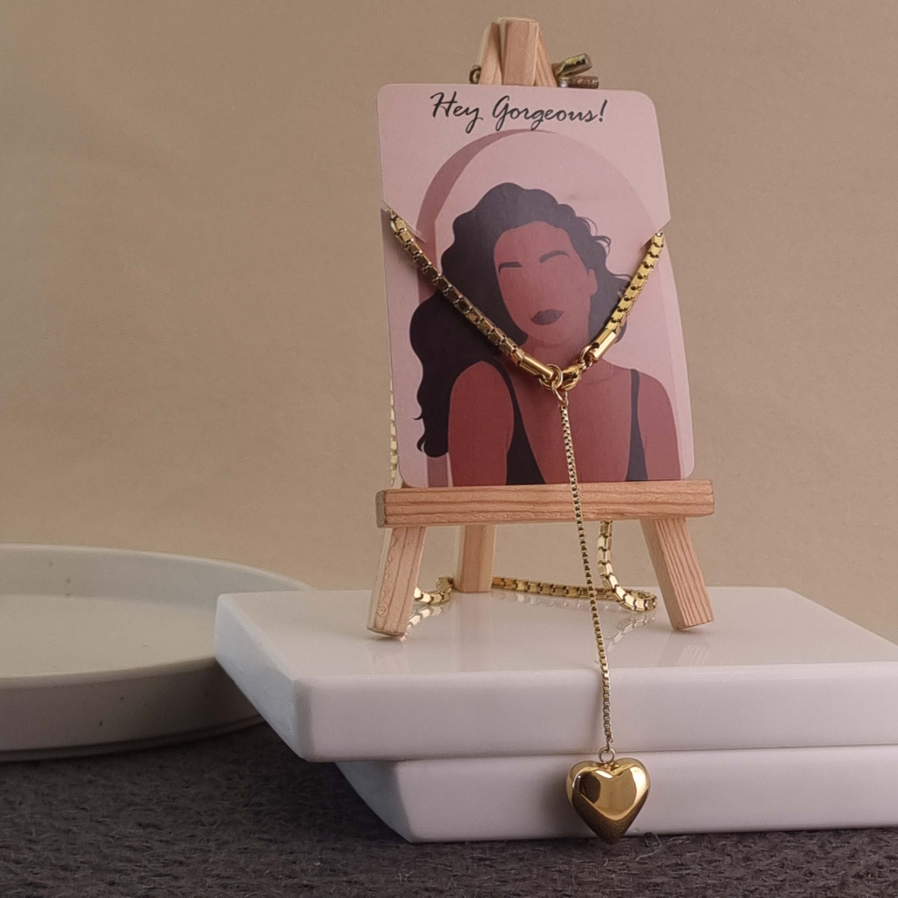 Timeless Love: The Gold Heart Drop Necklace