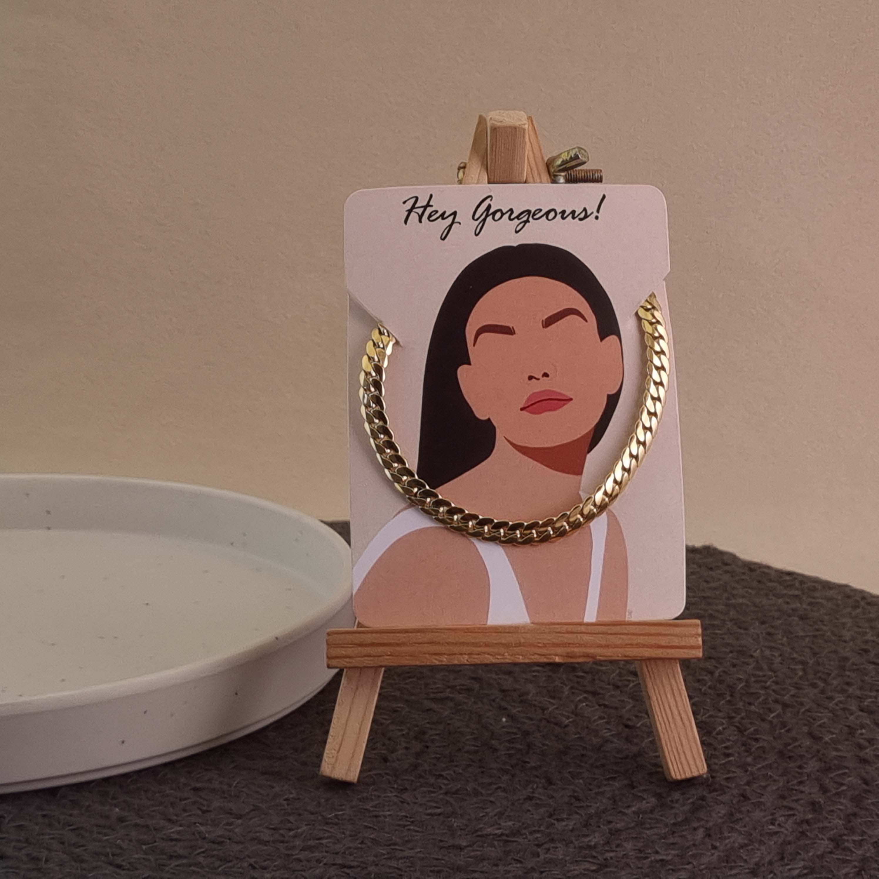The Gold Herringbone Chain Necklace