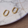Elliptical Link Hoops Earrings