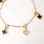 Noir Clover – Gold-Plated Lucky Charm Bracelet