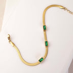 Aurielle Gem – Dainty Emerald Green Crystal Bracelet