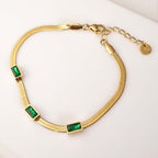 Aurielle Gem – Dainty Emerald Green Crystal Bracelet