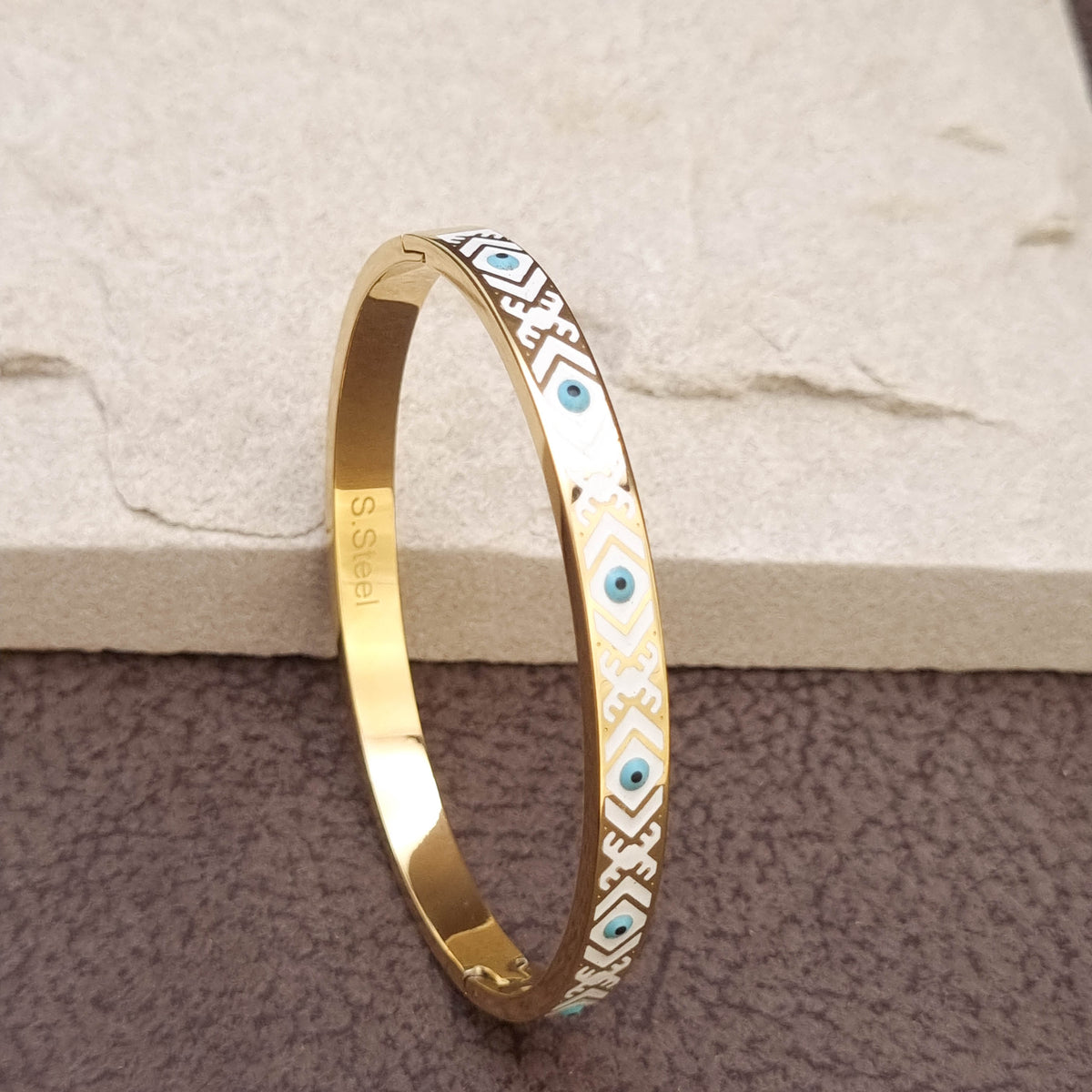 Evil Eye Tribal Enamel Cuff Bracelet