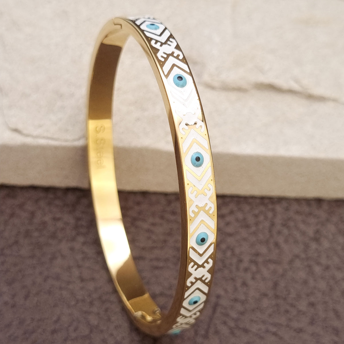 Evil Eye Tribal Enamel Cuff Bracelet