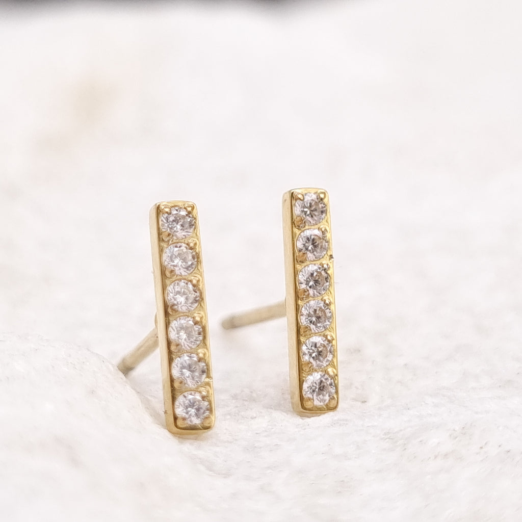 Pave Bar Stud Earrings