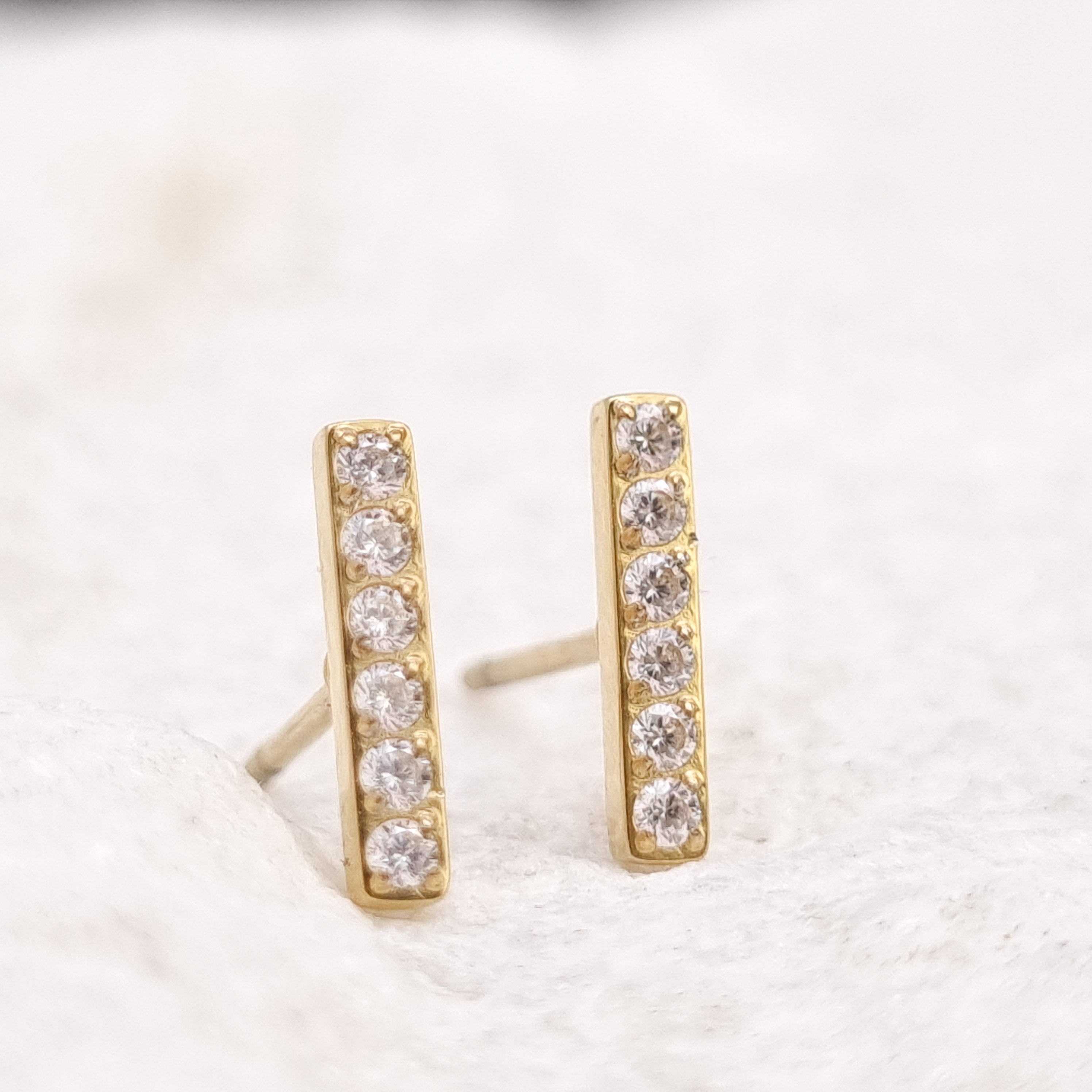 Pave Bar Stud Earrings