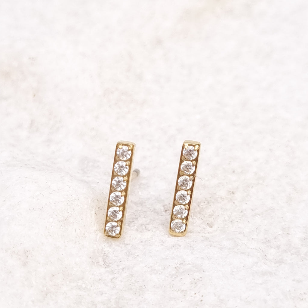 Pave Bar Stud Earrings