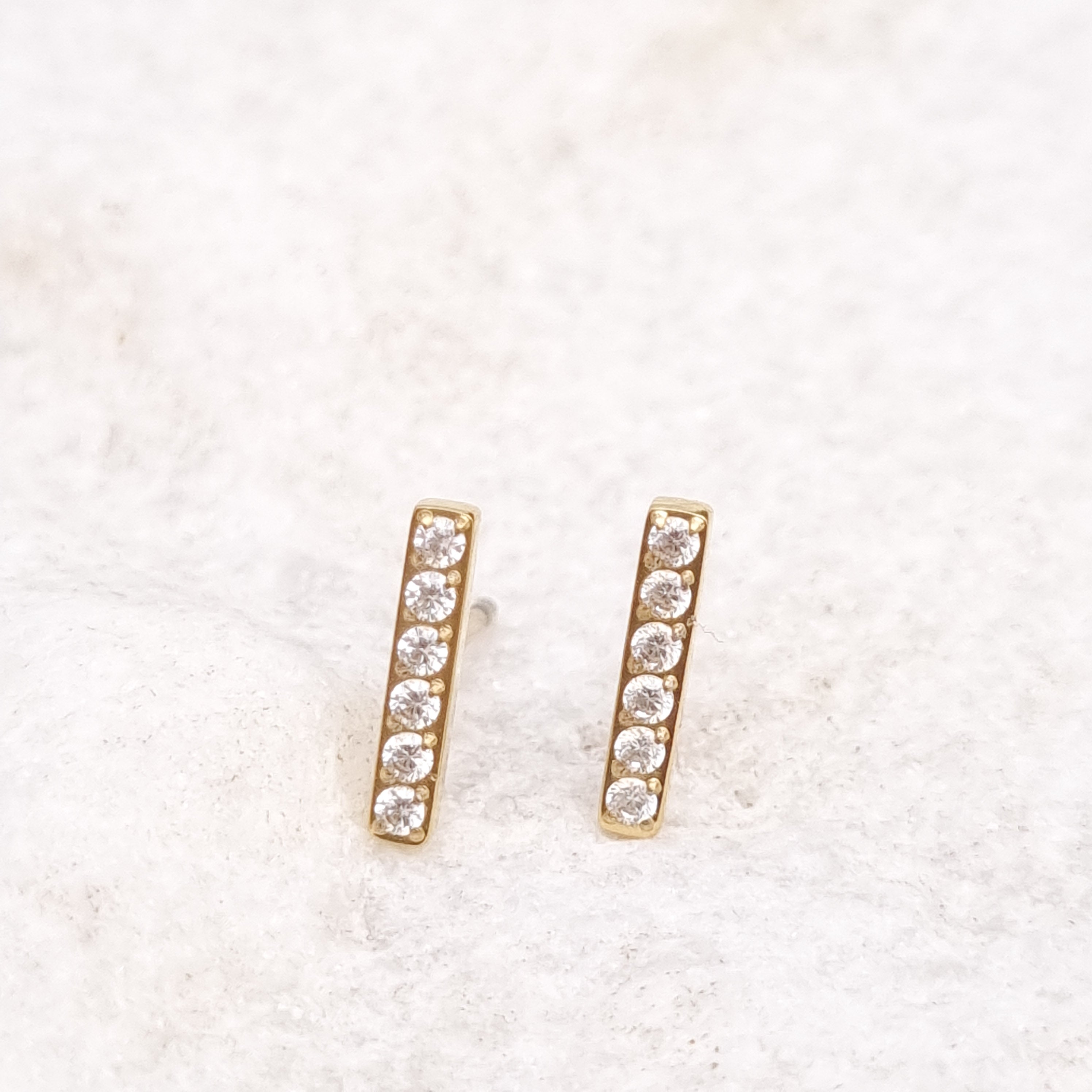 Pave Bar Stud Earrings