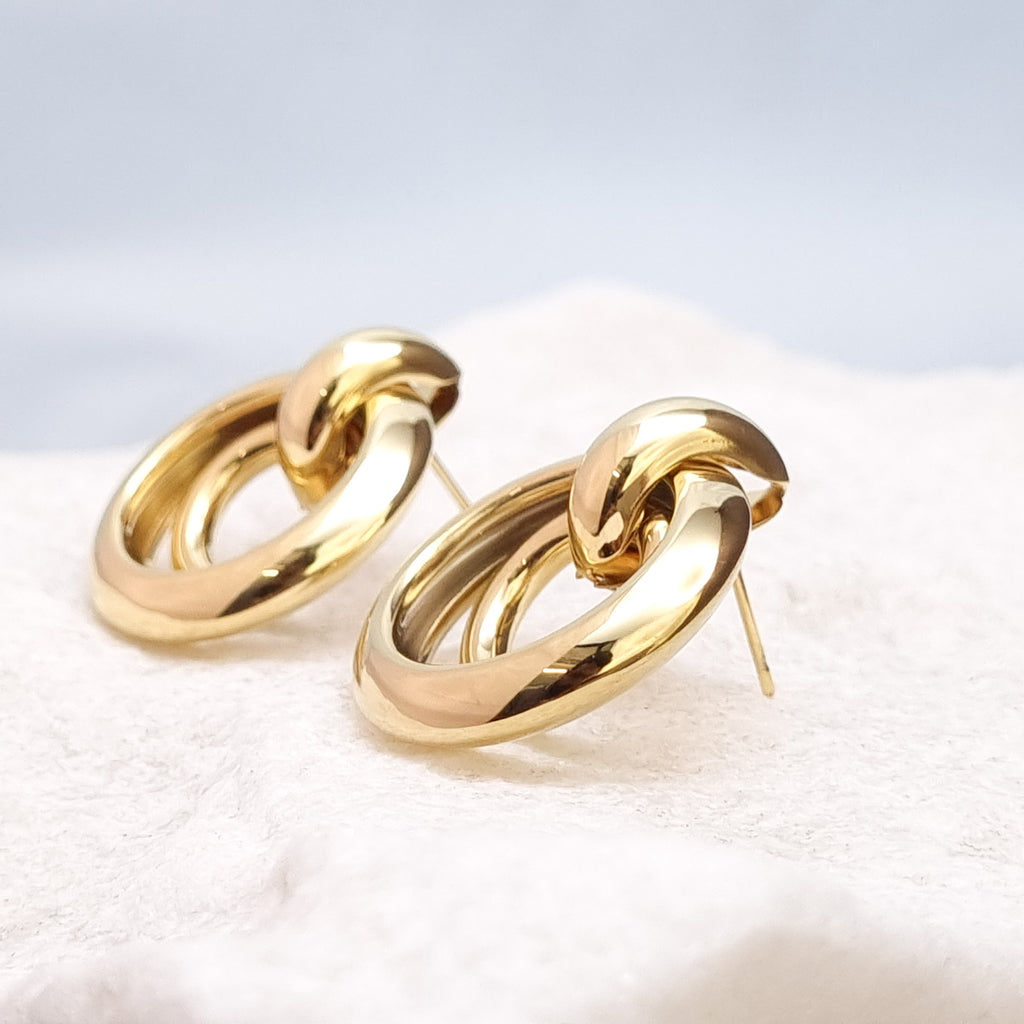 Double Hoop Door Knocker Earrings