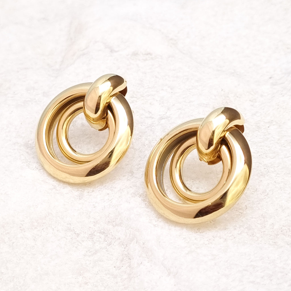 Double Hoop Door Knocker Earrings
