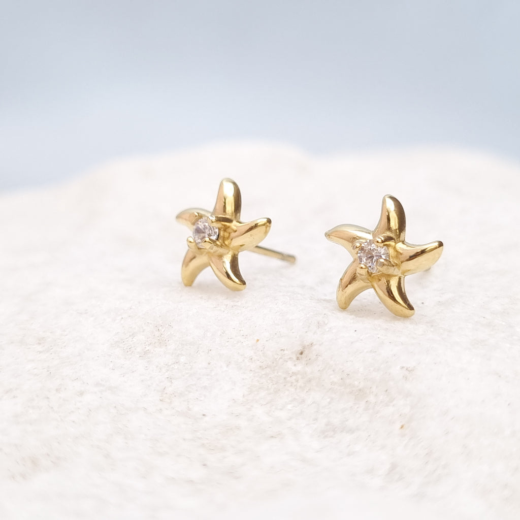 Starfish CZ Stud Earrings