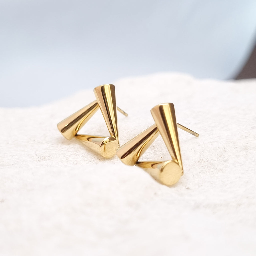 Triple Spike Geometric Stud Earrings