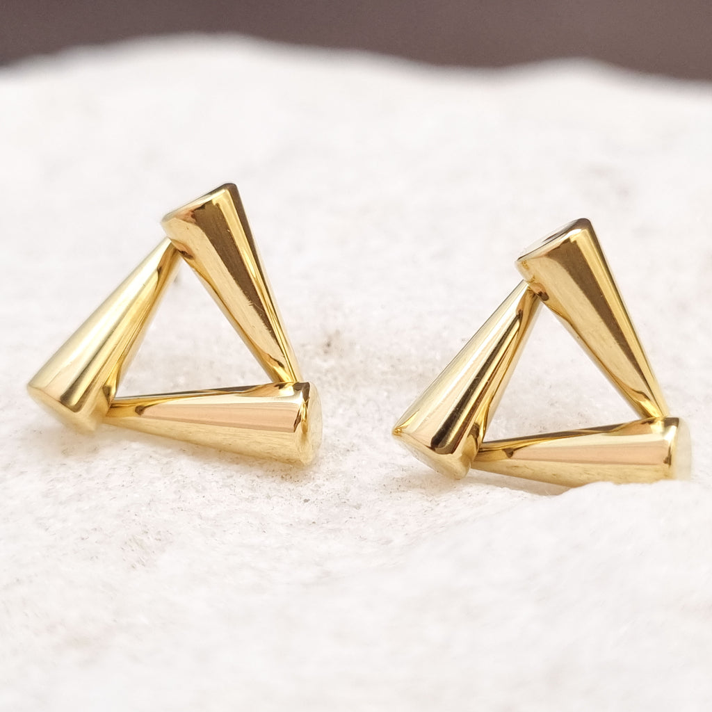 Triple Spike Geometric Stud Earrings