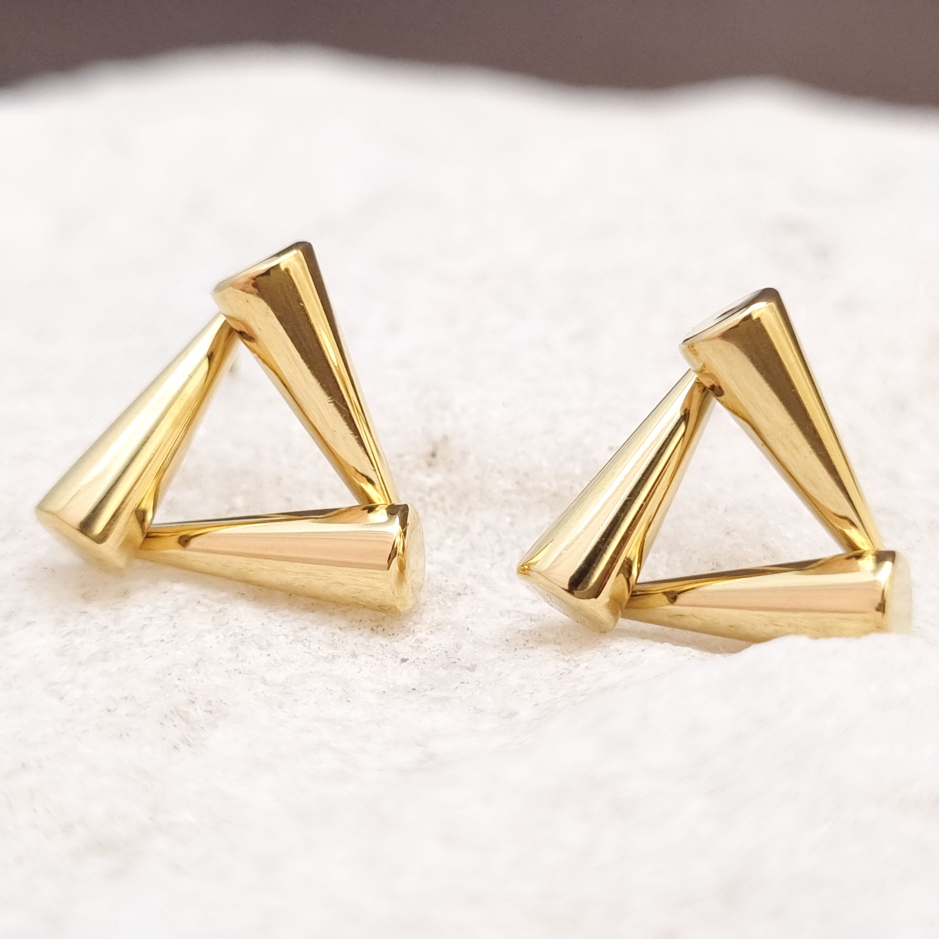 Triple Spike Geometric Stud Earrings