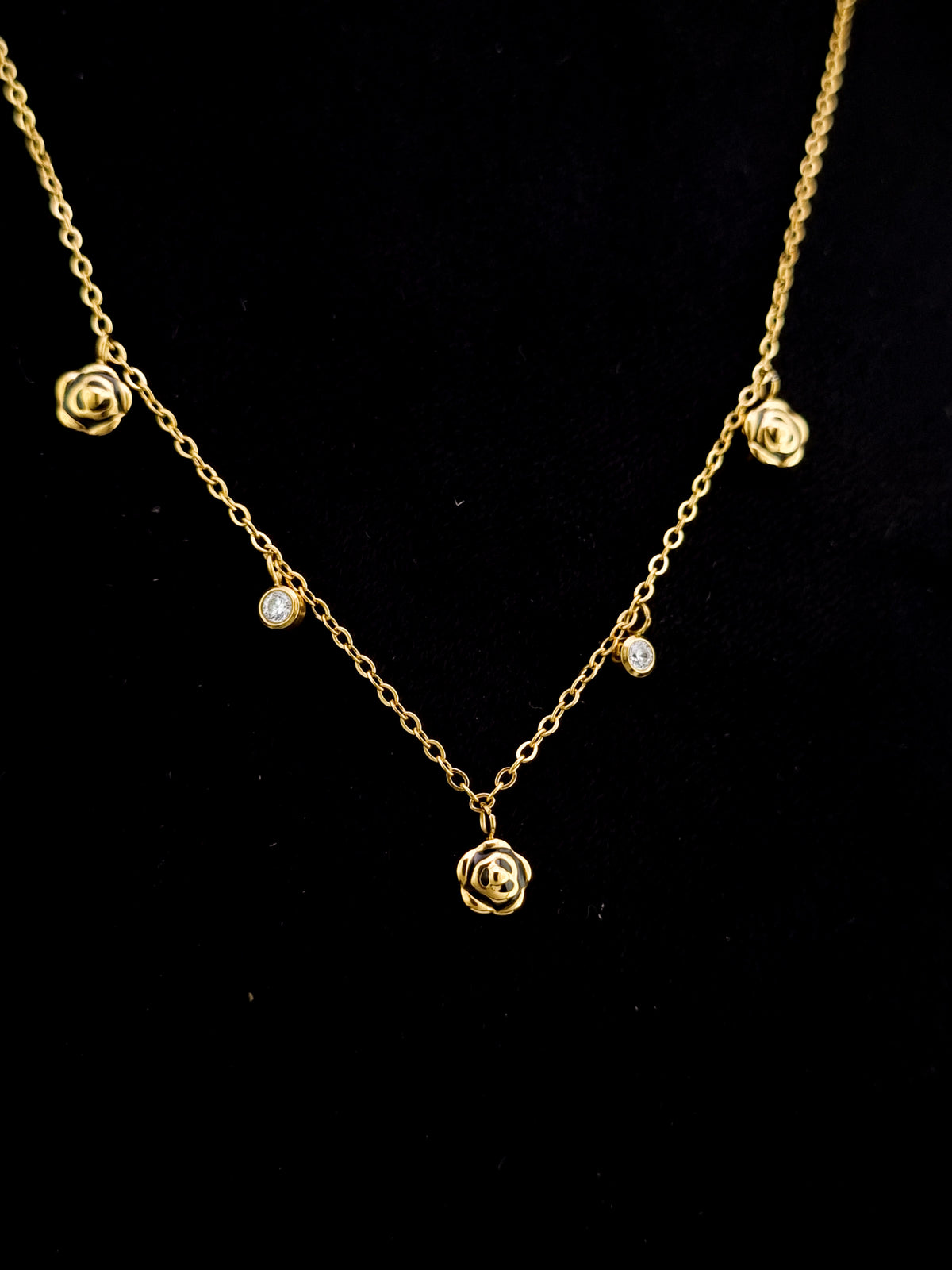 Rose Bloom Station Necklace
