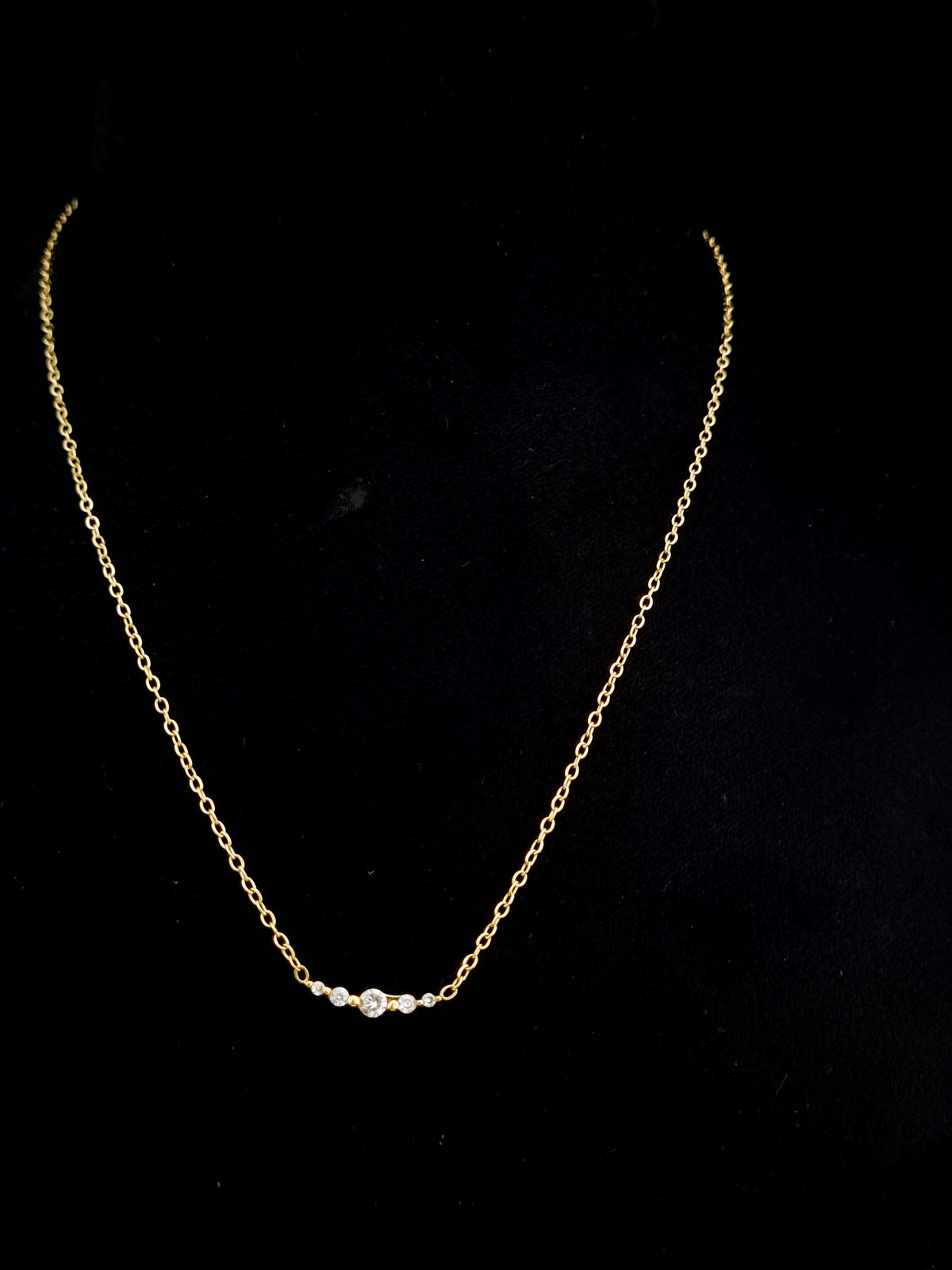 Five-Stone CZ Curve Necklace