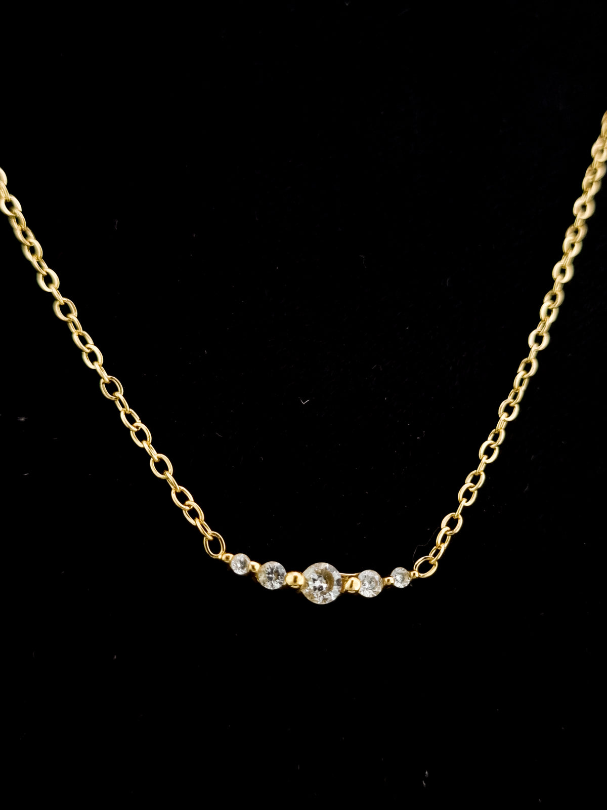 Five-Stone CZ Curve Necklace
