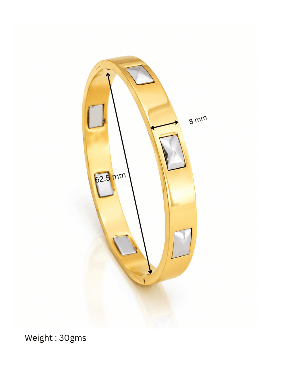 Pyramid Stud Side Lock Cuff Bracelet