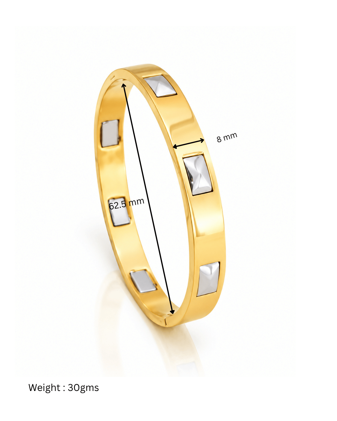 Pyramid Stud Side Lock Cuff Bracelet
