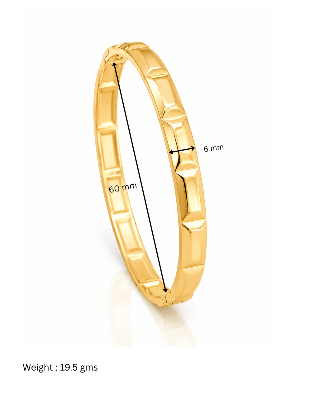Faceted Block Side Lock Cuff Bracelet