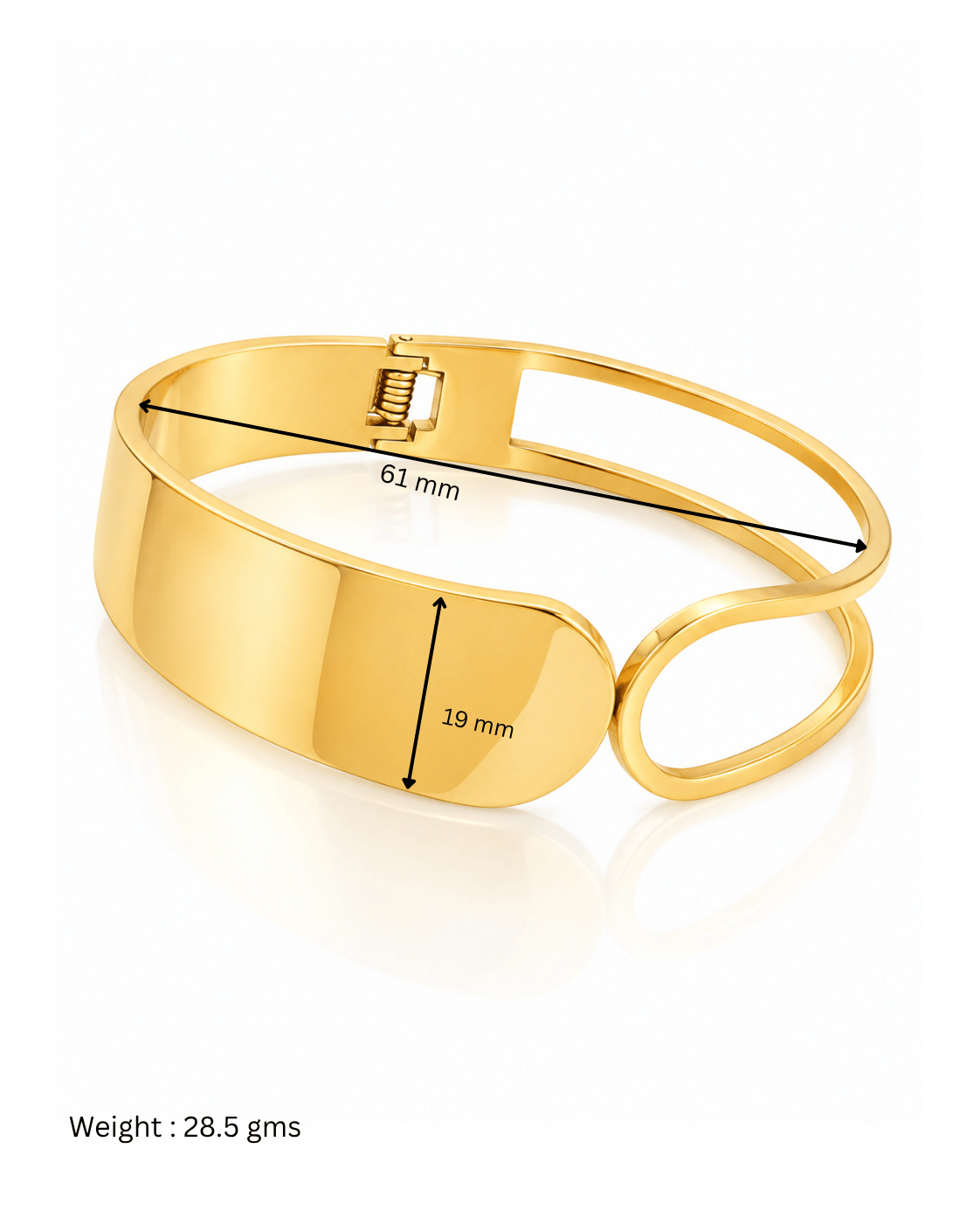 Plate Circle Spring Cuff Bracelet