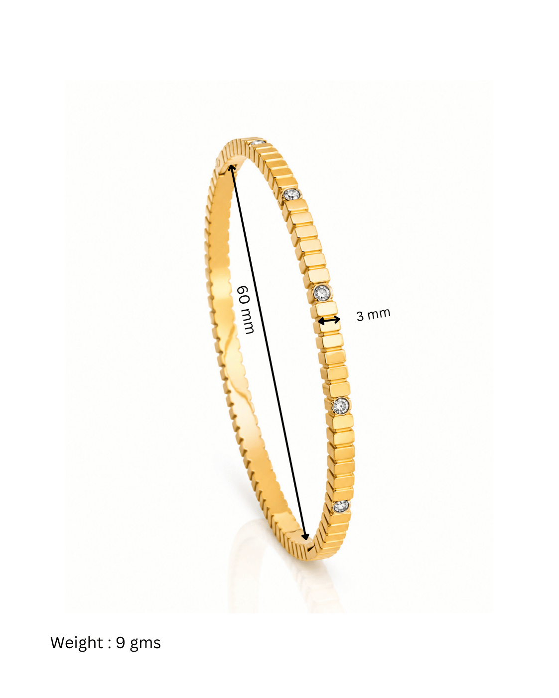 CZ Tile Row Side Lock Cuff Bracelet