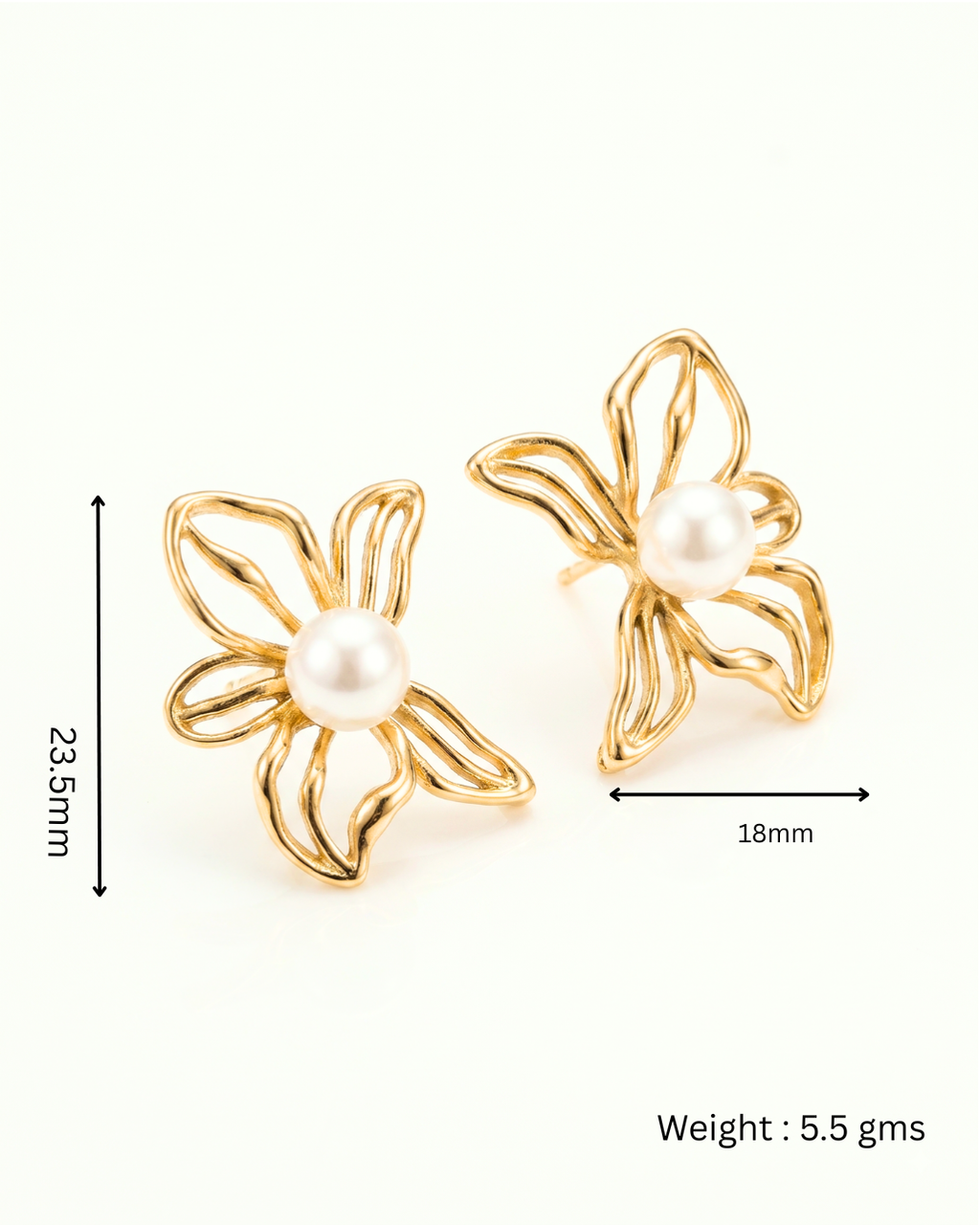 Pearl Bow Stud Earrings