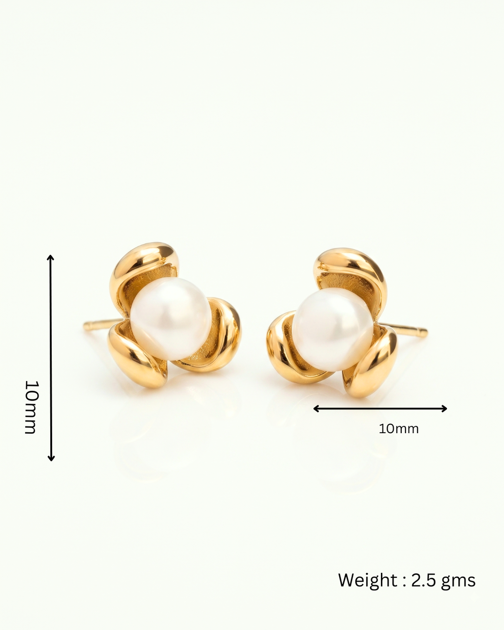 Pearl Knot Stud Earrings