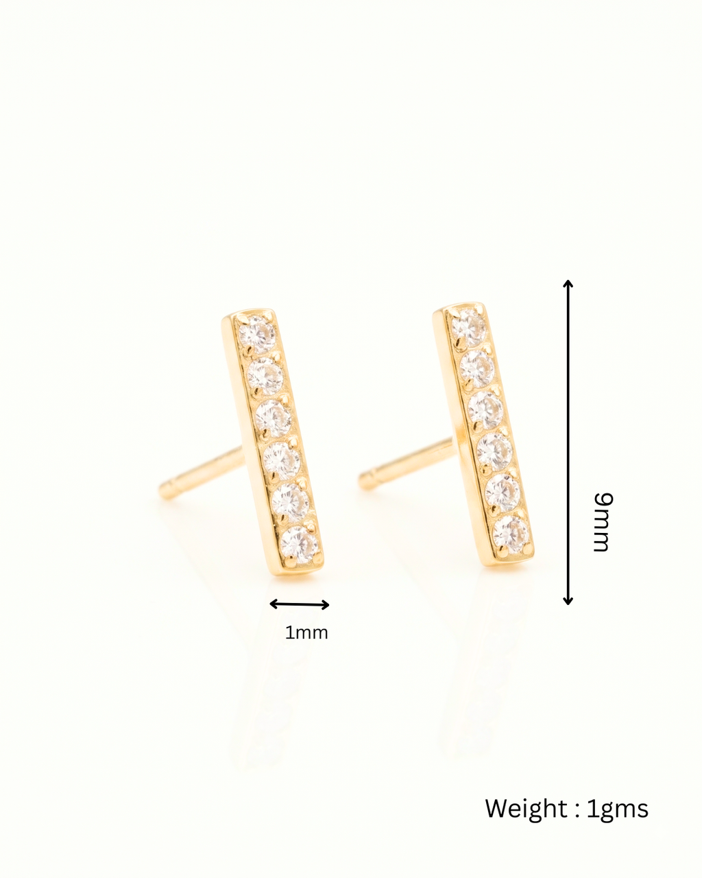 Pave Bar Stud Earrings
