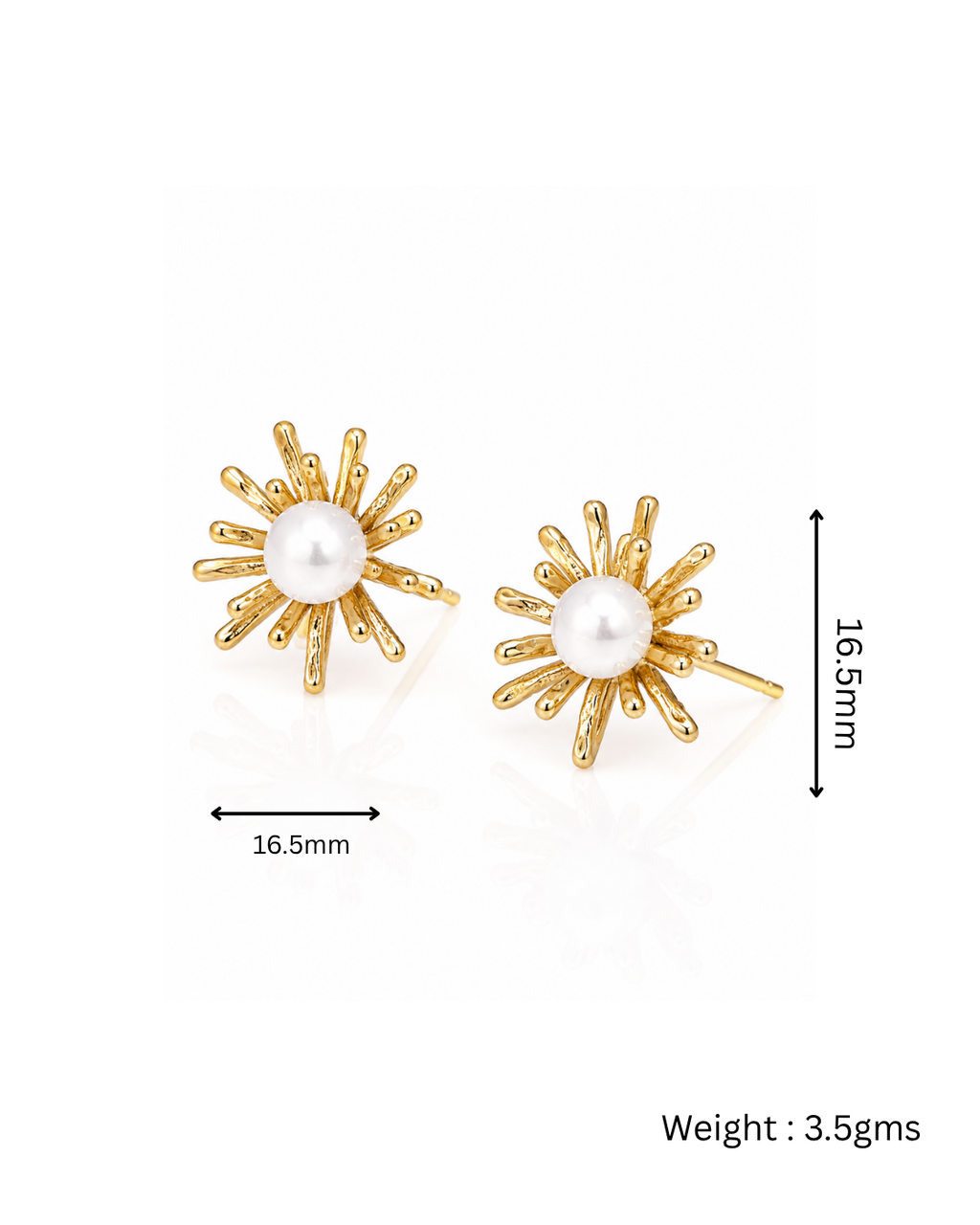 Pearl Sunburst Stud Earrings