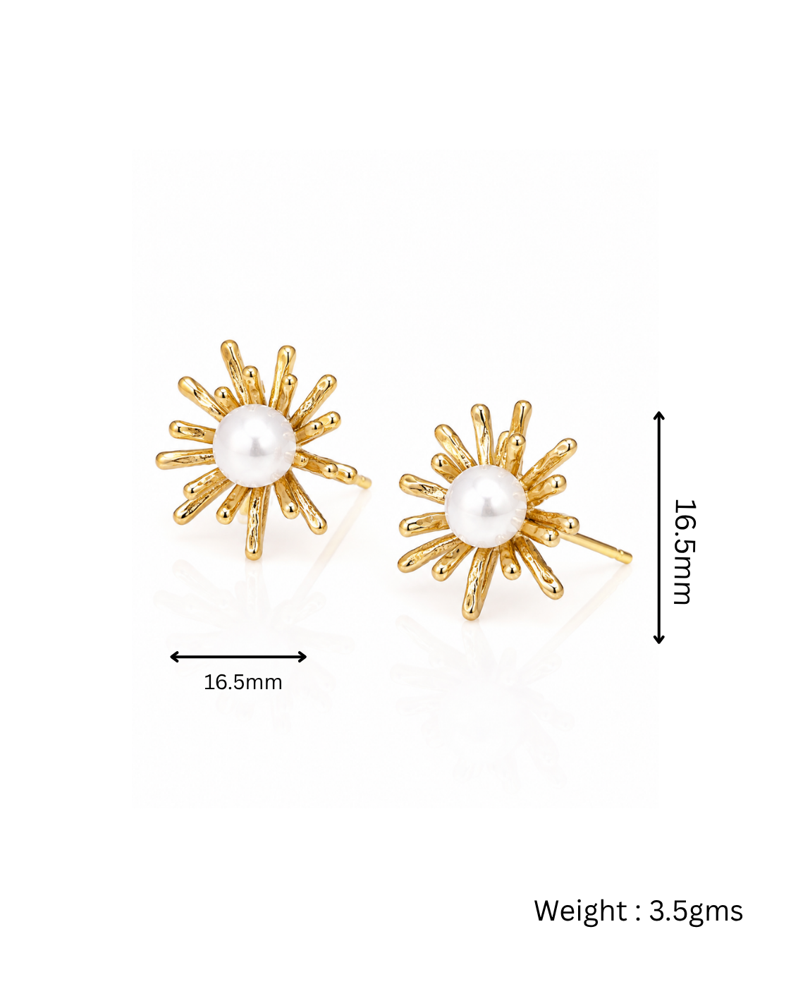 Pearl Sunburst Stud Earrings
