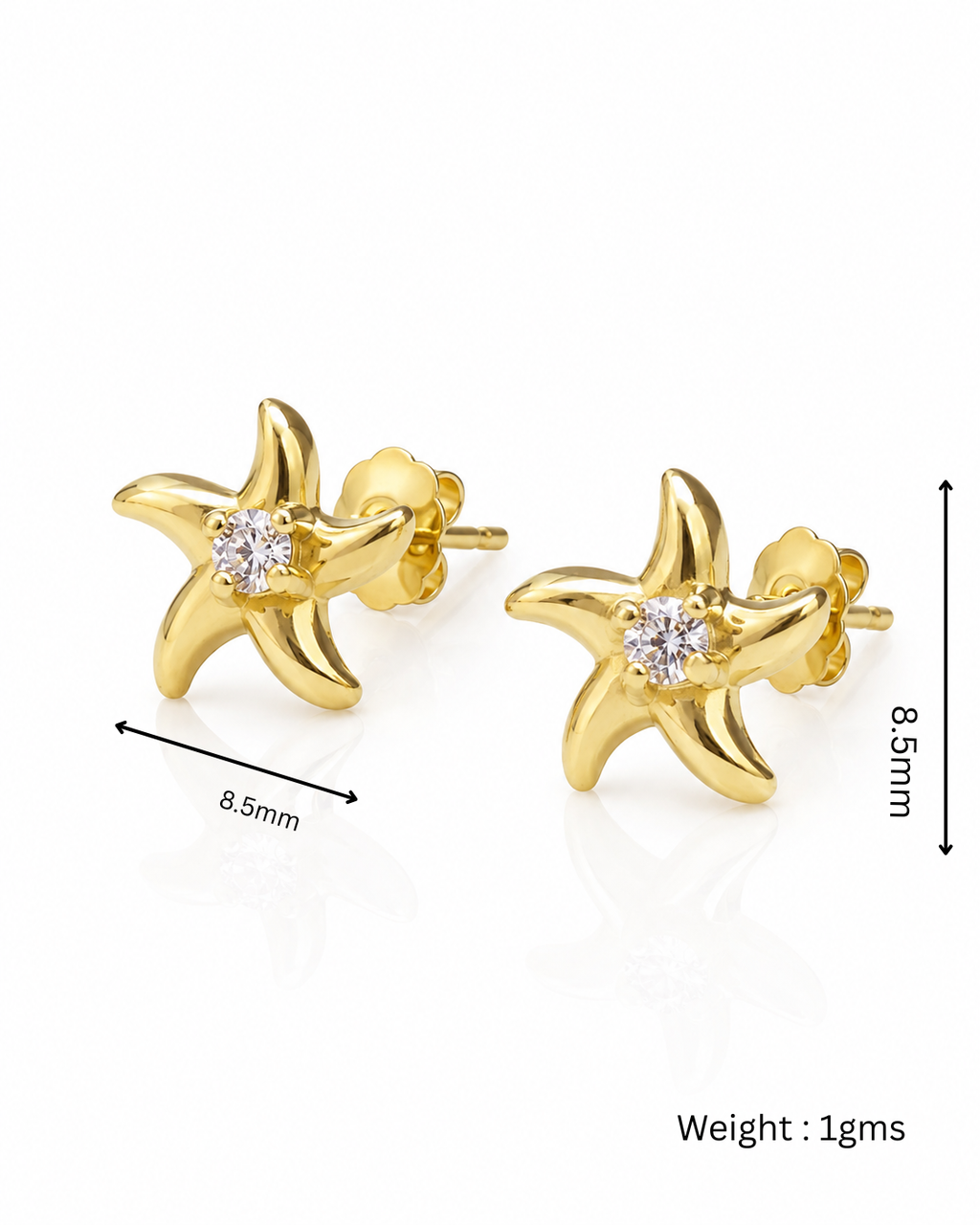 Starfish CZ Stud Earrings
