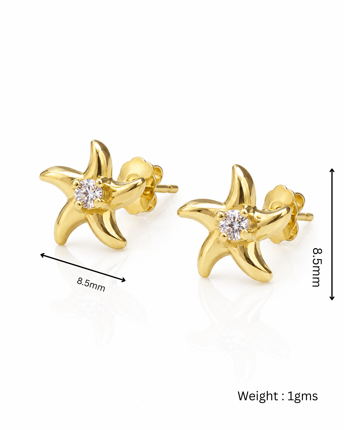 Starfish CZ Stud Earrings